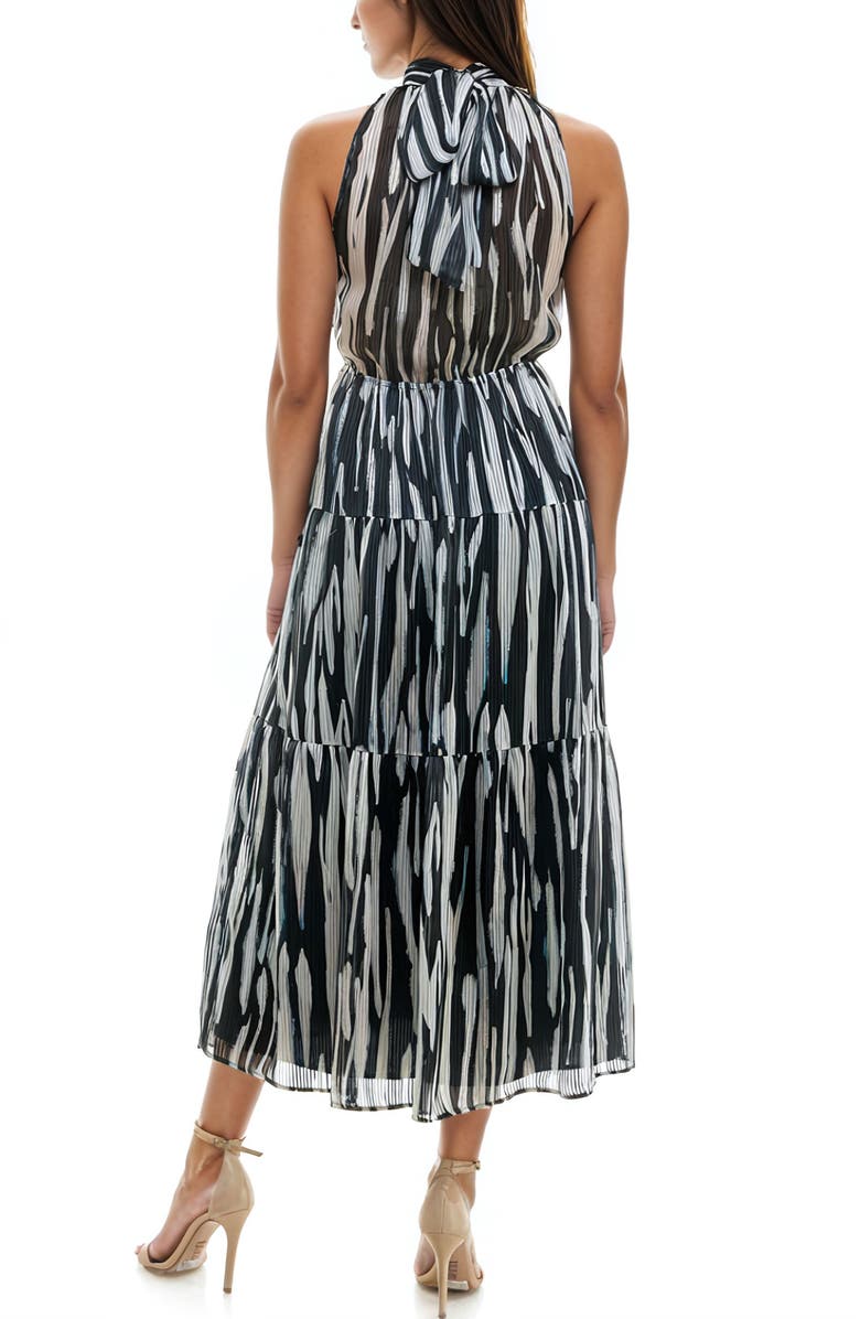 Socialite Print Mock Neck Chiffon Midi Dress, Alternate, color,