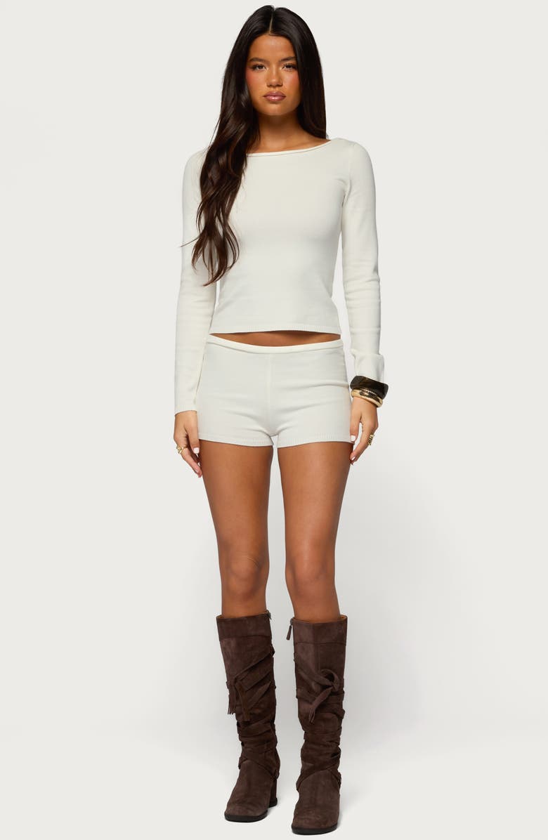 EDIKTED Arianna Off the Shoulder Top, Alternate, color, Cream