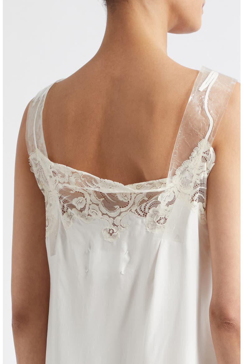 Lace Trim Silk Slipdress, Alternate, color, IVORY