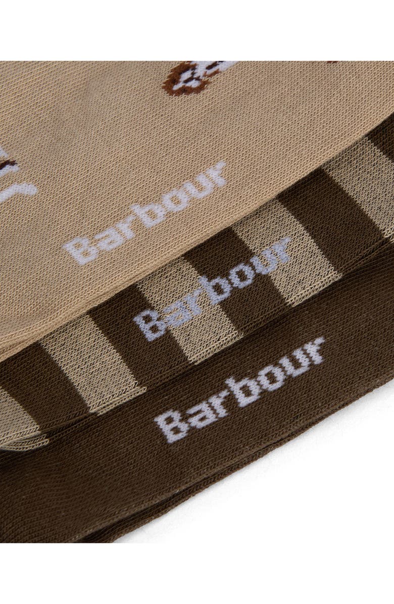 Barbour 3-Pack Beagle Dog Socks, Alternate, color, Washed Stone