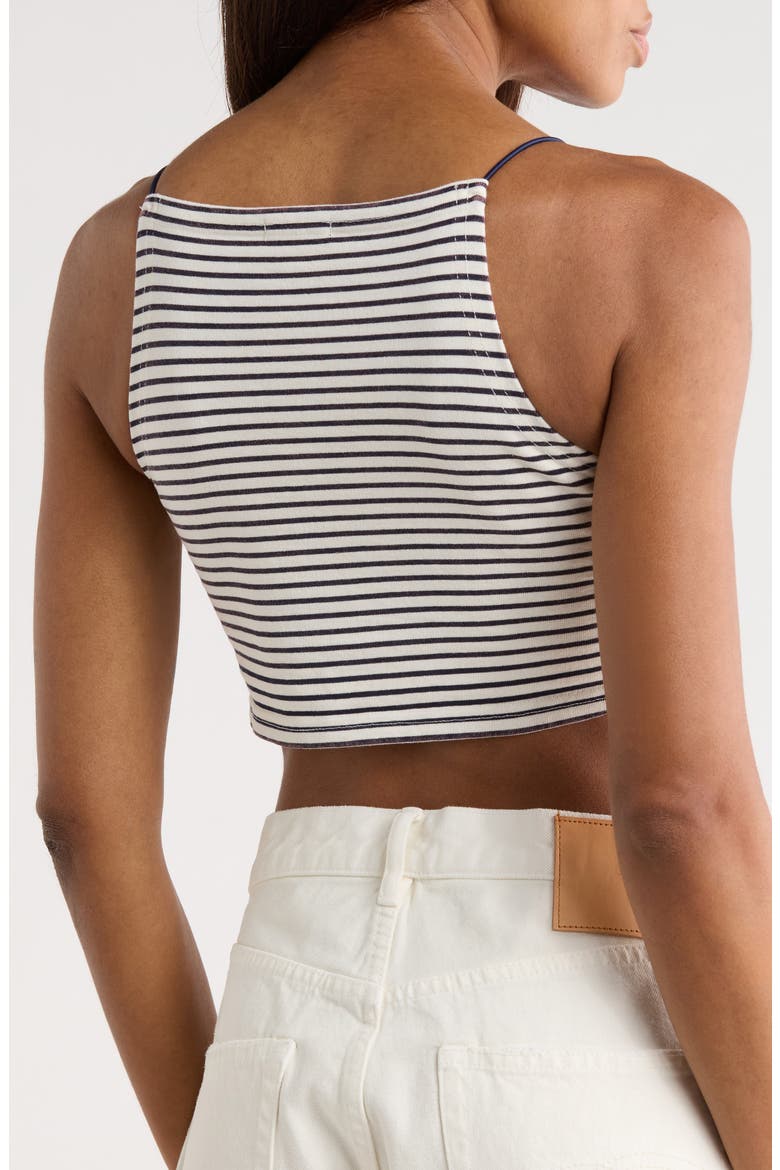 Stripe Cotton Crop Tank, Alternate, color, NAVY ECRU NARROW STRIPE BLUE