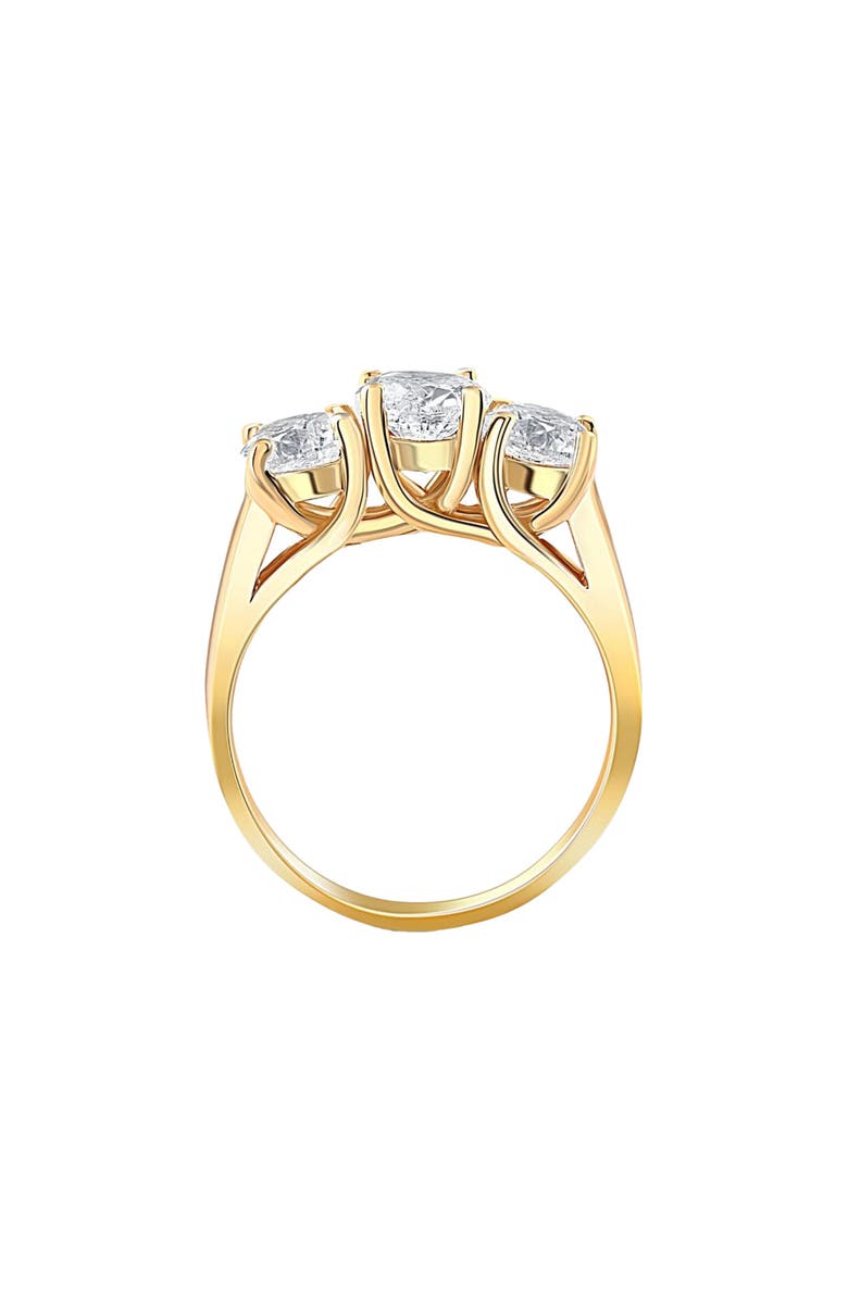 Bliss Diamond Certified 2.79Ct Natural Diamond 3-Stone Engagement Ring 18k Gold, Alternate, color, 