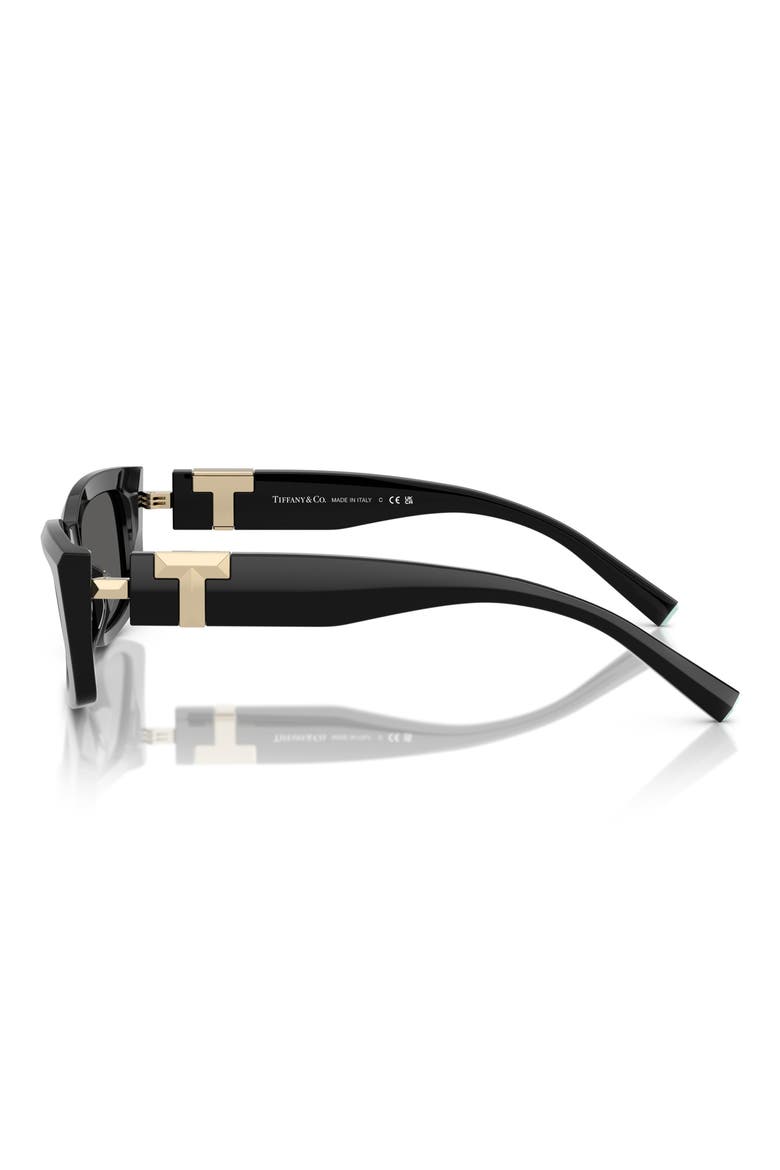 54mm Rectangular Sunglasses, Alternate, color, BLACK / DARK GREY