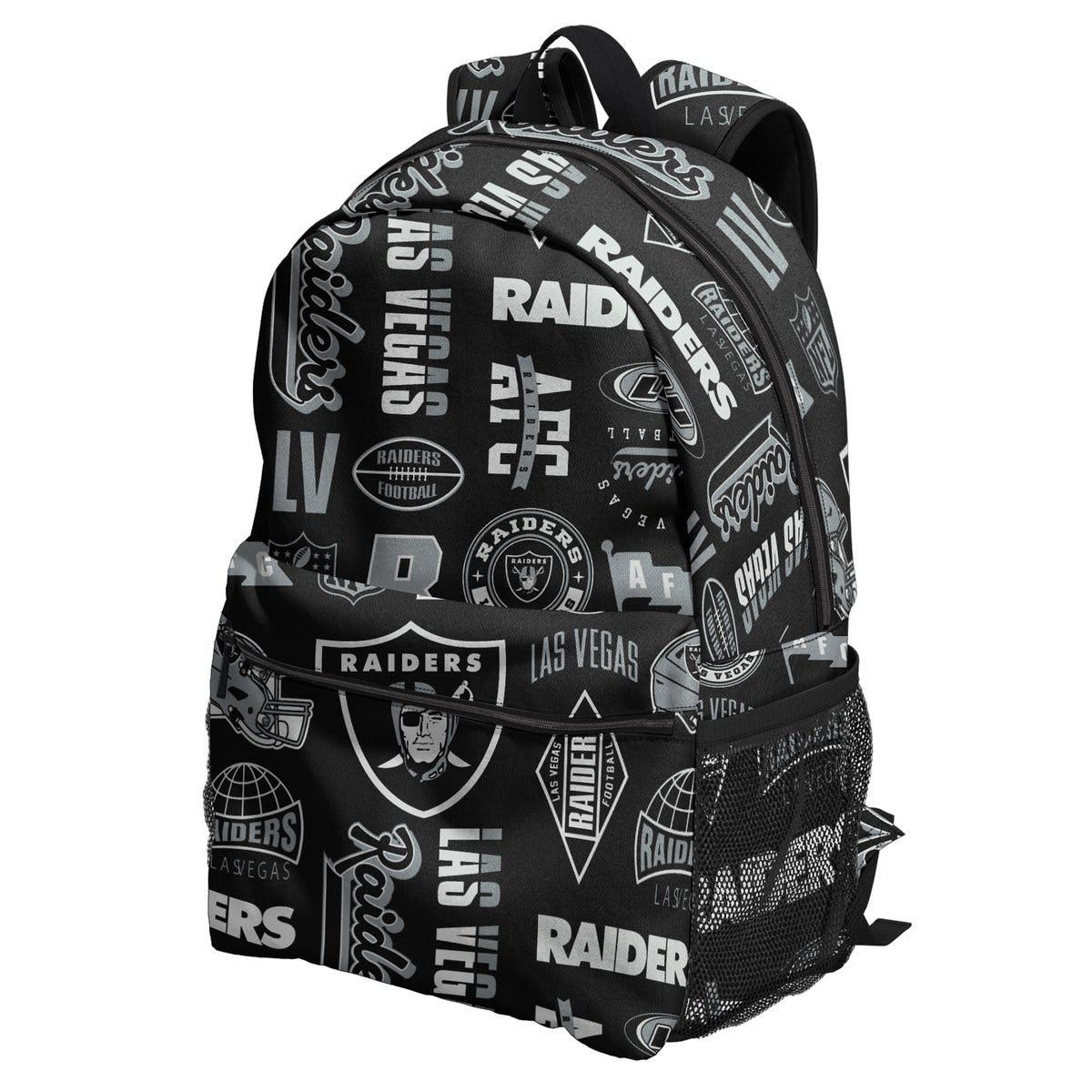 Las Vegas Raiders Backpack and Lunchbox Set, Alternate, color, Black