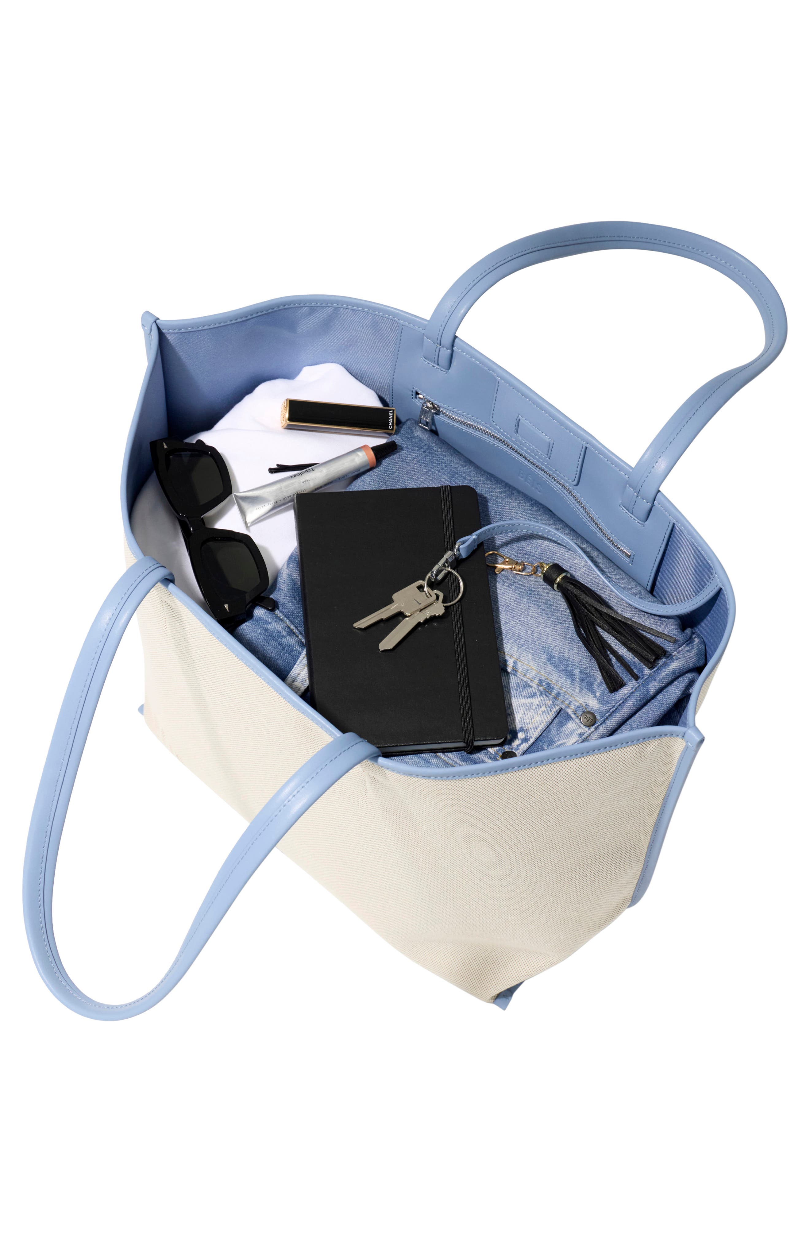 The Canvas & Leather Tote, Alternate, color, DUSTY BLUE