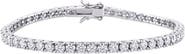 DELMAR Sterling Silver Lab Grown Moissanite Tennis Bracelet