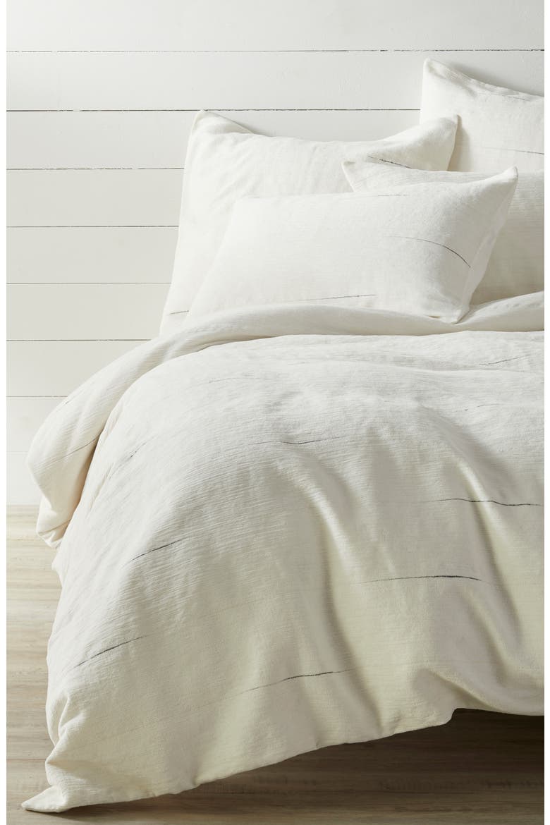 Space Dyed Stripe Duvet Cover, Main, color, IVORY MULTI