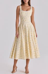 HOUSE OF CB Jaime Floral Stretch Cotton Dress