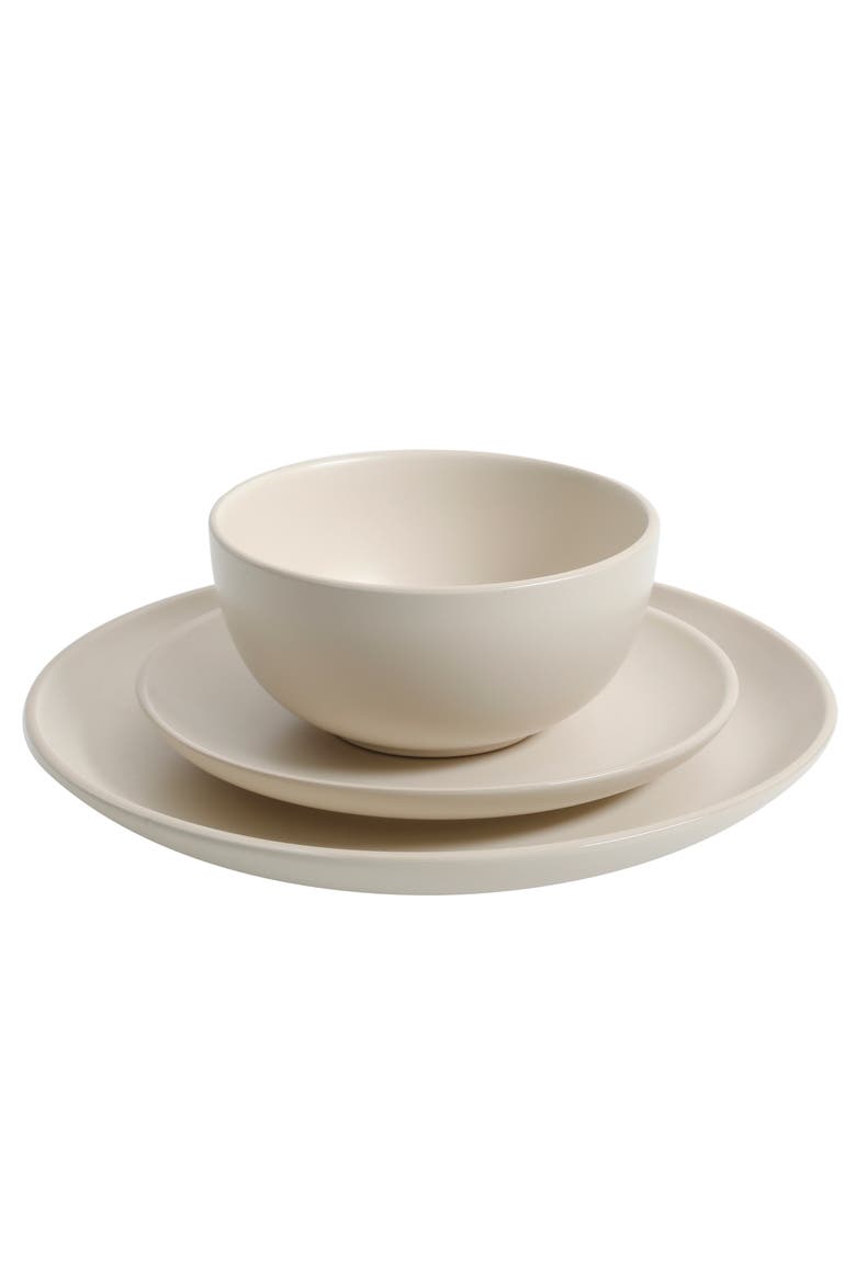 Rockaway 12-Piece Stoneware Dinnerware Set, Alternate, color, Cream