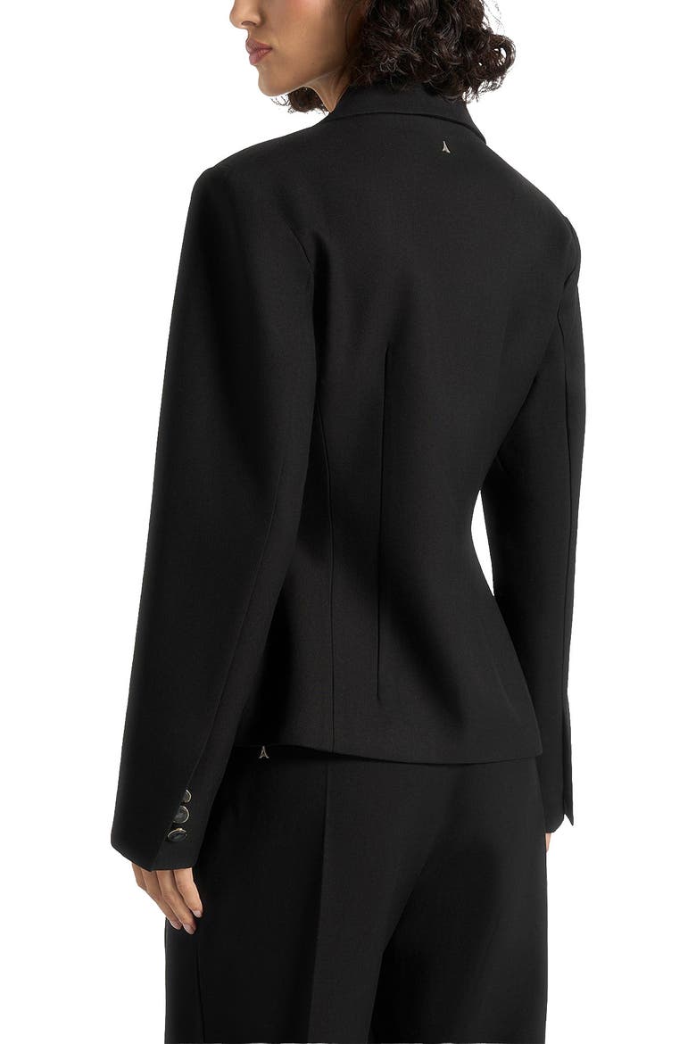 Thalia Asymmetric Tailored Double Breasted Blazer, Alternate, color, Black