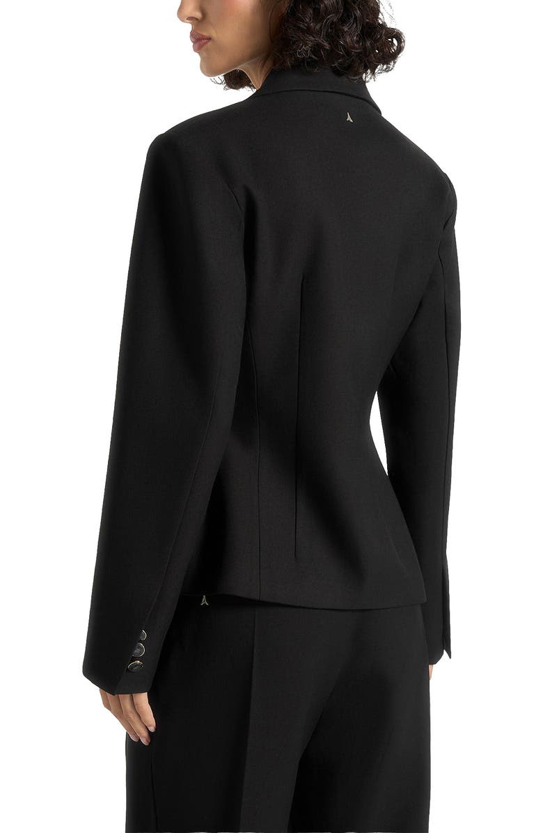 Manière De Voir Thalia Asymmetric Tailored Double Breasted Blazer, Alternate, color, Black