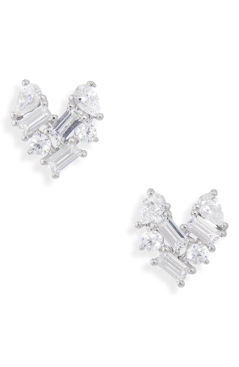 V-Day Cluster Heart Stud Earrings