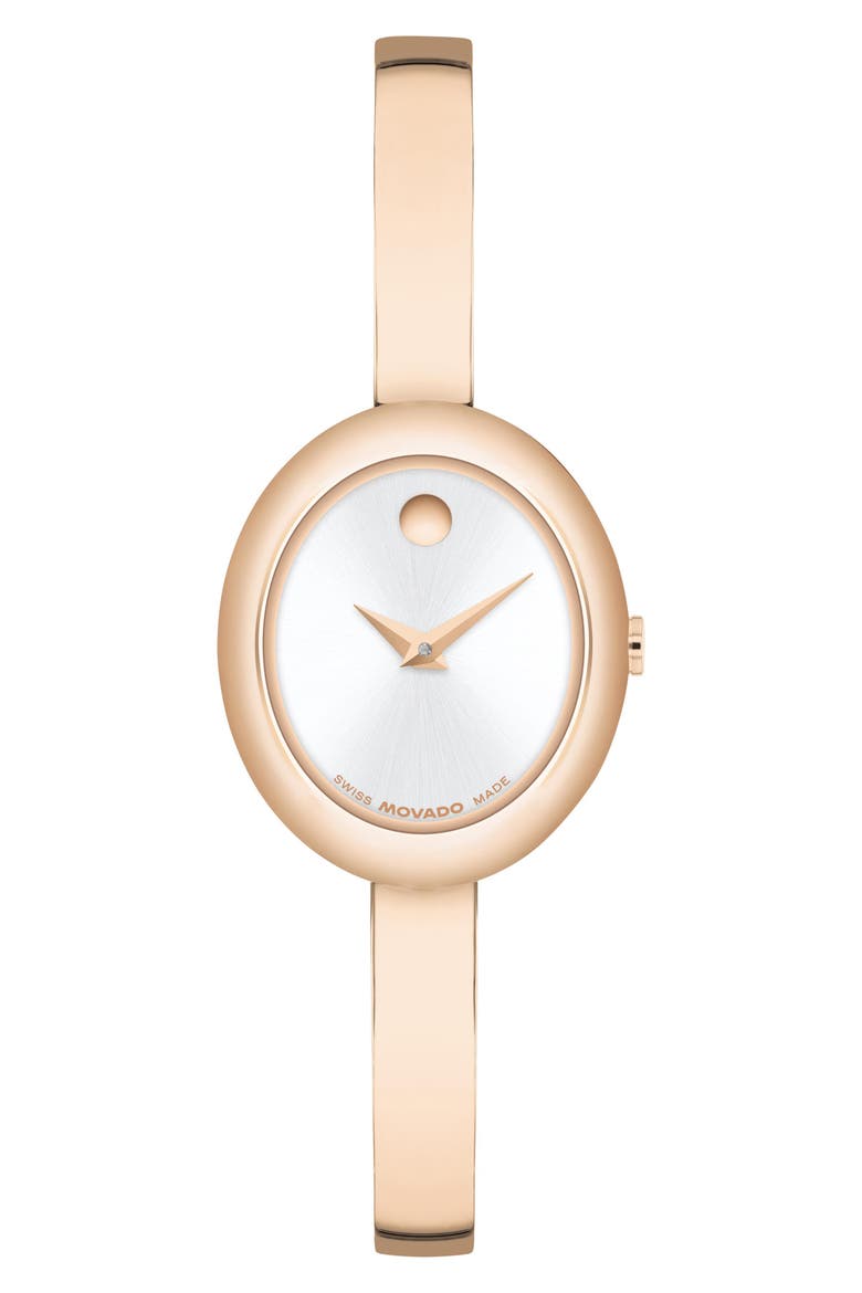 Museum Oval Bangle Watch, 22mm x 26mm, Main, color, SILVER