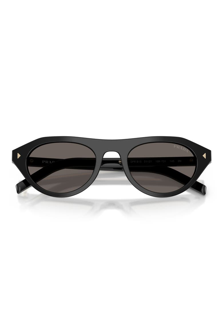 51mm Irregular Sunglasses, Alternate, color, BLACK / DARK GREY