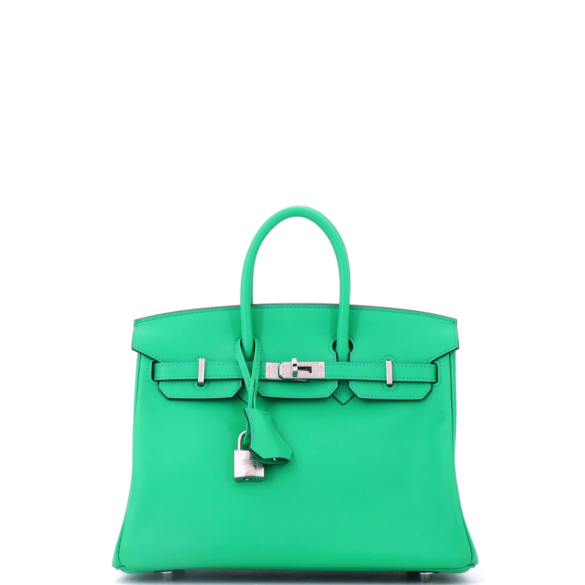 Birkin Handbag Green Swift with Palladium Hardware 25, Main, color, Green