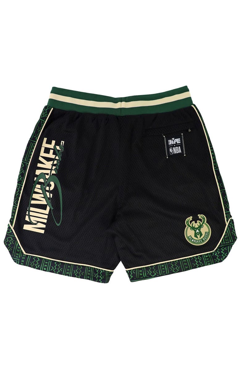 Two Hype Unisex NBA x Two Hype  Black Milwaukee Bucks Culture & Hoops Double Mesh Shorts, Alternate, color, 