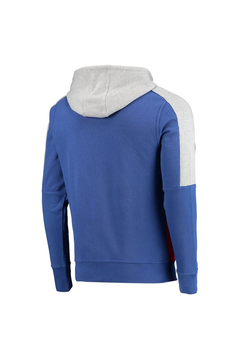 STARTER Men's Starter Royal/Red Buffalo Bills Playoffs Color Block Full-Zip Hoodie, Alternate, color,