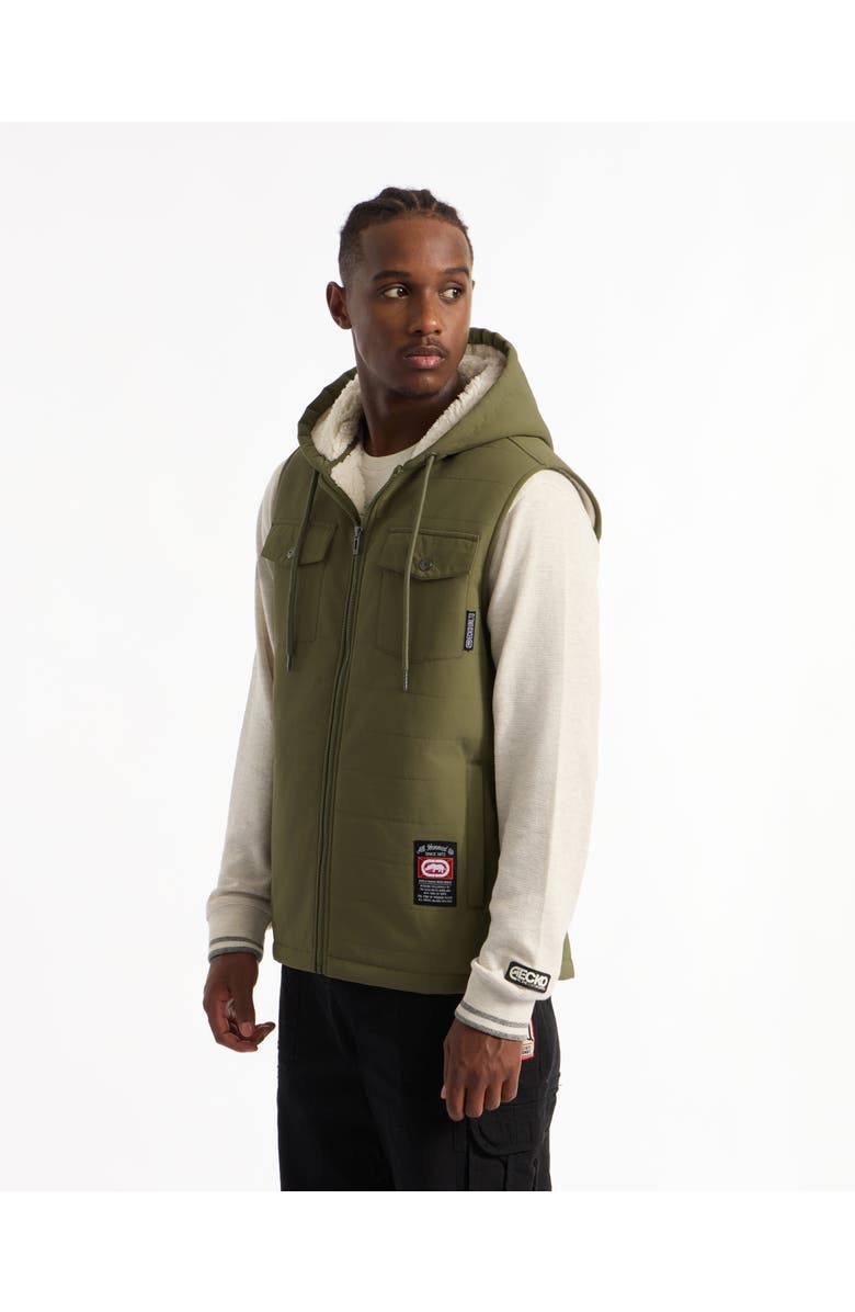 Ecko Unltd. shearling Vest, Alternate, color, Olive