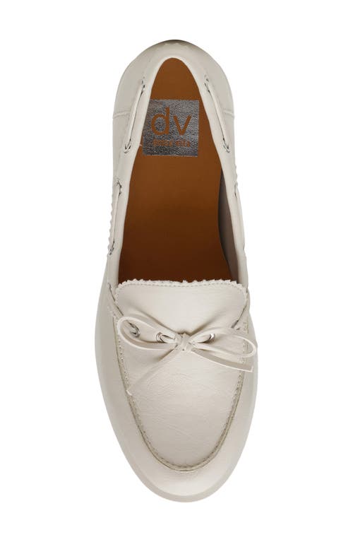 Dolce Vita Dv By Lagoon Block Heel Boat Shoe Loafer In Ivory