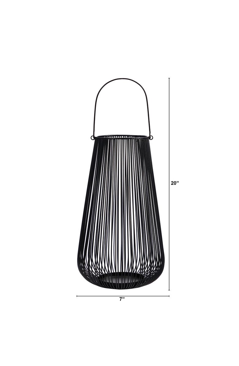 NEARLY NATURAL 20-in Vintage Black Metal Wire Votive Tea Lantern Candle Holder, Alternate, color, Black