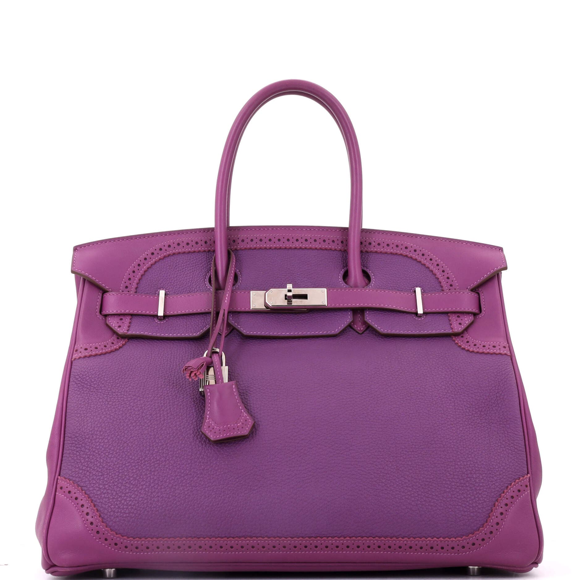 Birkin Ghillies Bag Purple Togo and Swift with Palladium Hardware 35, Main, color, Red