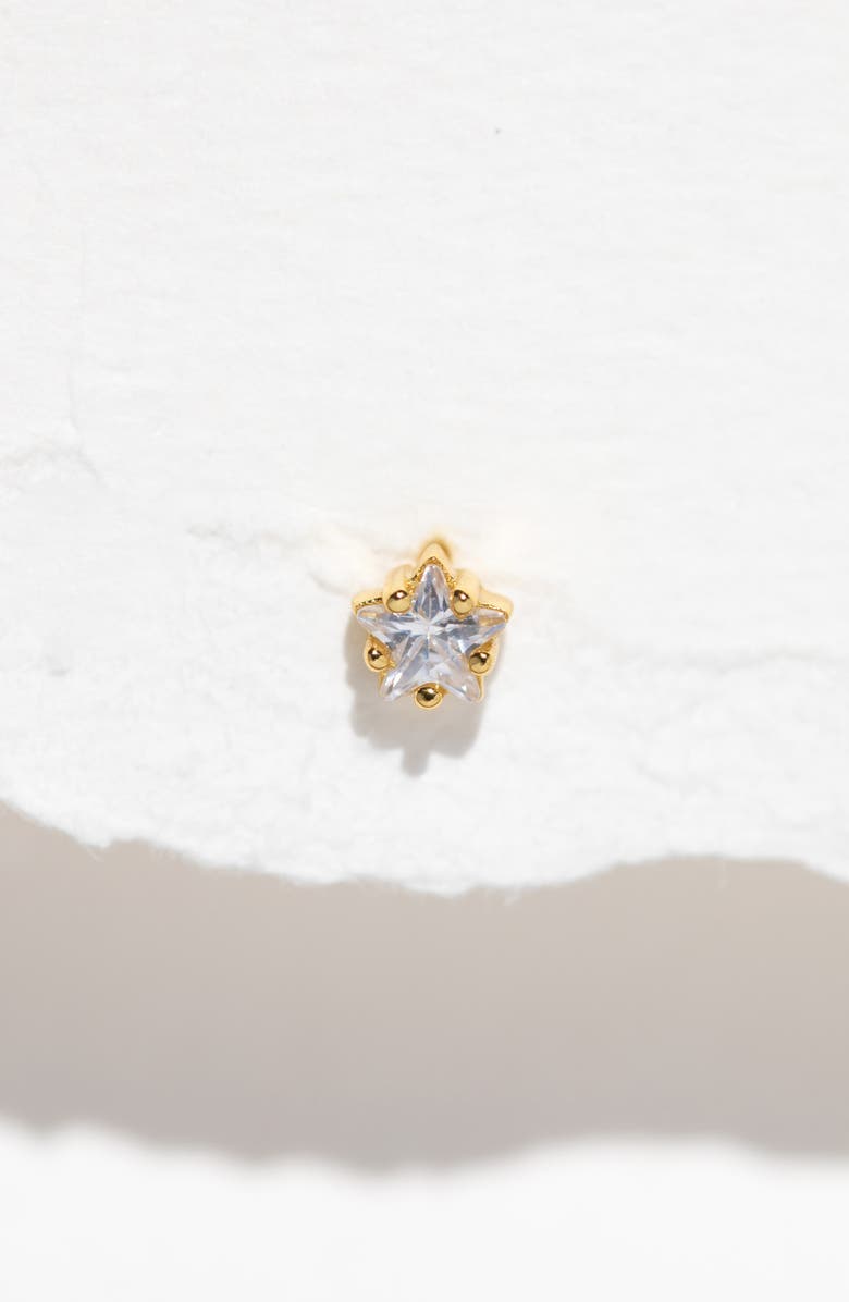 Girls Crew Teeniest Brightest Star Piercing Style Single Stud Earring, Alternate, color, Gold