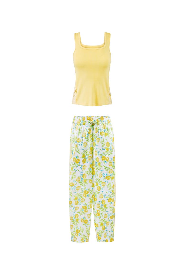 Delenia Pajama Sleep Set, Alternate, color, Novelty white