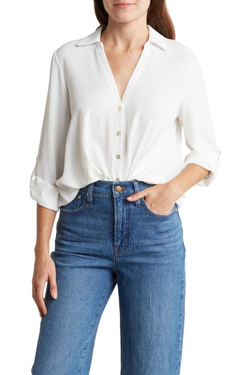 Surplice Long Sleeve Wrap Top