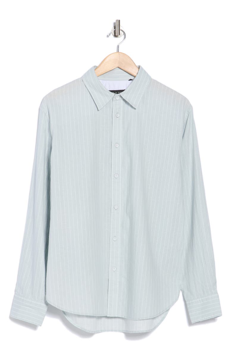 rag & bone Griffin Hemp & Cotton Button-Up Shirt, Alternate, color, Highrise Storm Stripe