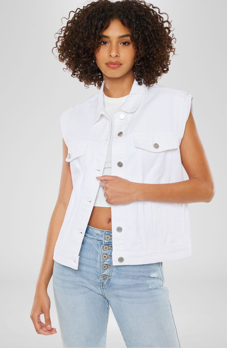 KanCan Joey Oversized 80's Vest, Alternate, color, White