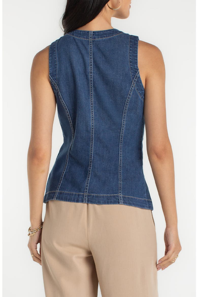 Denim Split Front Vest, Alternate, color, WILDER