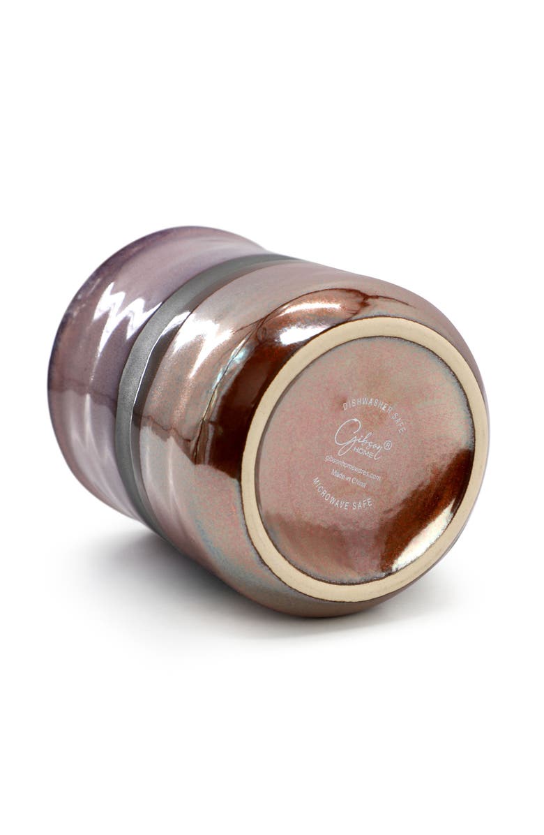 Gibson Home Copper Tonal 4 Piece 18 Ounce Stoneware Cup Set, Alternate, color, Pink