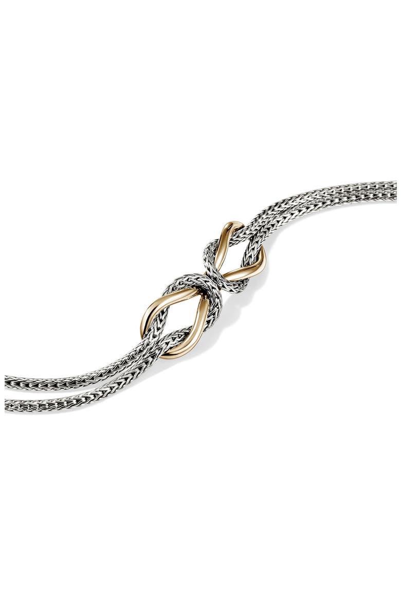 Infinite Love Knot 14k Gold & Sterling Silver Bracelet, Alternate, color, SILVER
