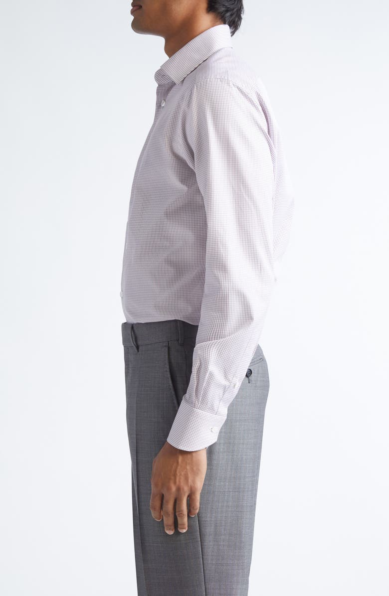 ZEGNA Centoventimila Minicheck Button-Up Shirt, Alternate, color, Dark Pink/ White