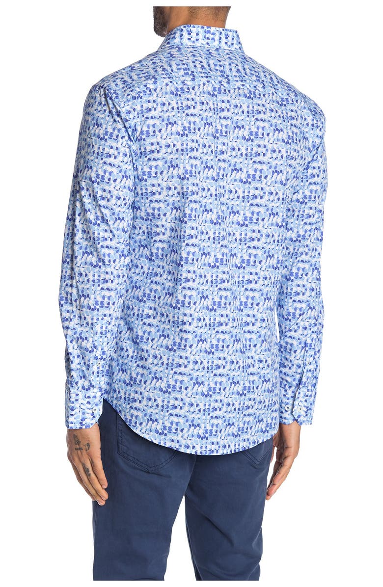 Bugatchi Abstract Print Shaped Fit Shirt, Alternate, color, 