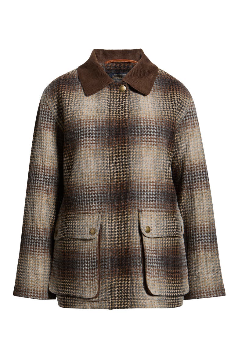 Cascades Wool Barn Coat, Main, color, BROWN WAFFLE OMBRE
