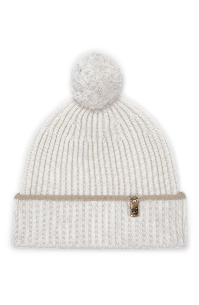 Brunello Cucinelli Cashmere rib knit beanie, Main, color, 