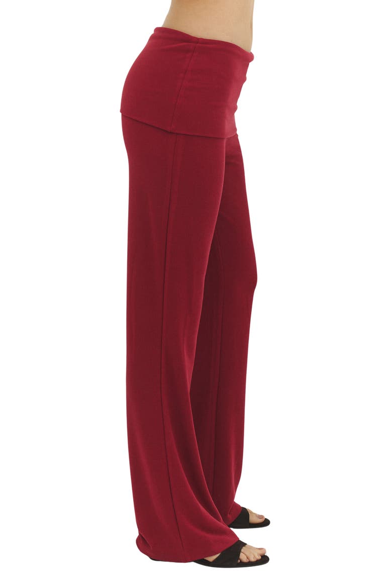 Foldover Flare Leg Pants, Alternate, color, RASBERRY