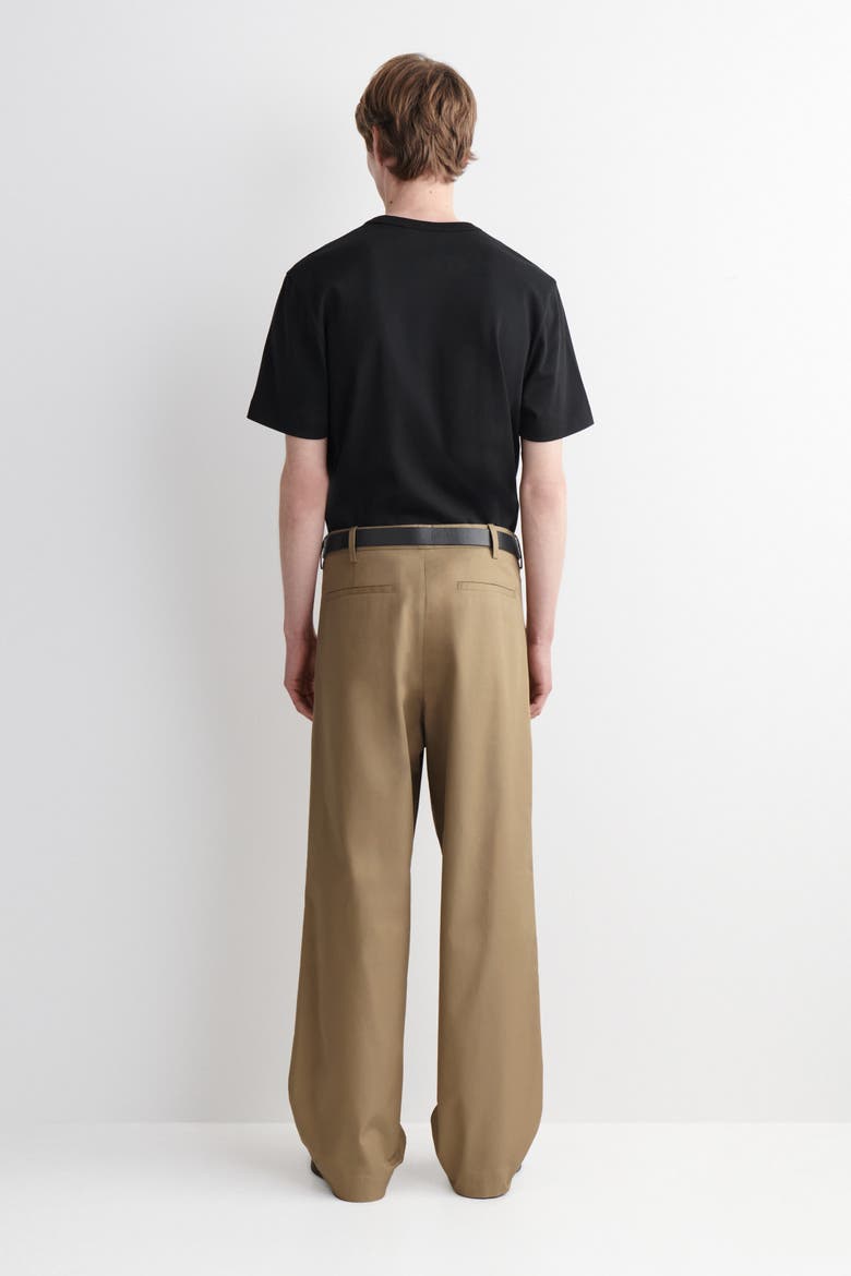 Cotton Wide-leg Pants, Alternate, color, DARK BEIGE