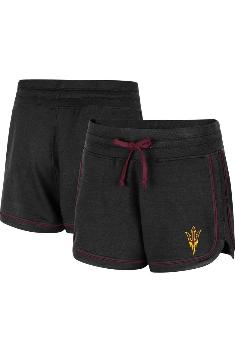 Women's Colosseum Heathered Black Arizona State Sun Devils Lil Sebastian Shorts, Main, color, Heather Black