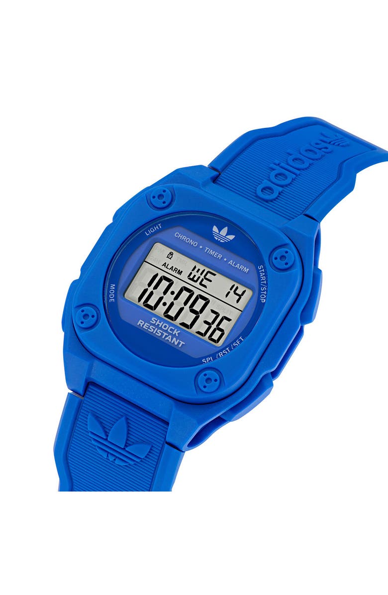 adidas City Tech 4 Silicone Strap Watch, 42mm, Alternate, color, Blue