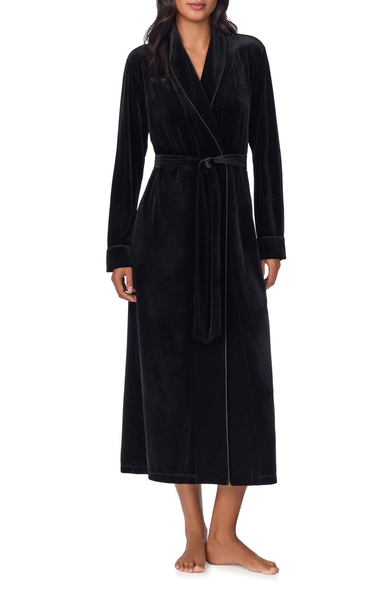 Lauren Ralph Lauren Crest Embroidered Robe, Main, color, 