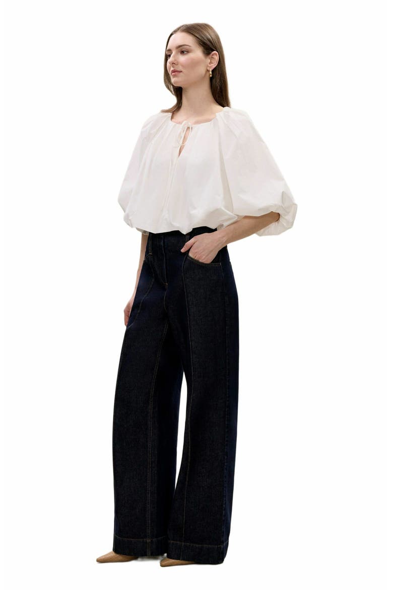 Gabrielle Denim Pant, Alternate, color, DEEP SEA WASH