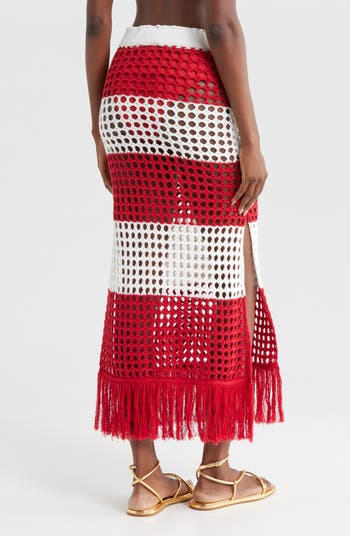 DOLLY by Le Petit Tom ® JEWELER'S CRYSTALS gold stripe maxi skirt