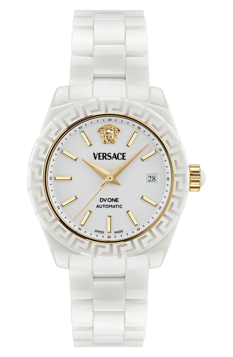 Versace DV One Ceramic Bracelet Watch, 40mm, Main, color, 