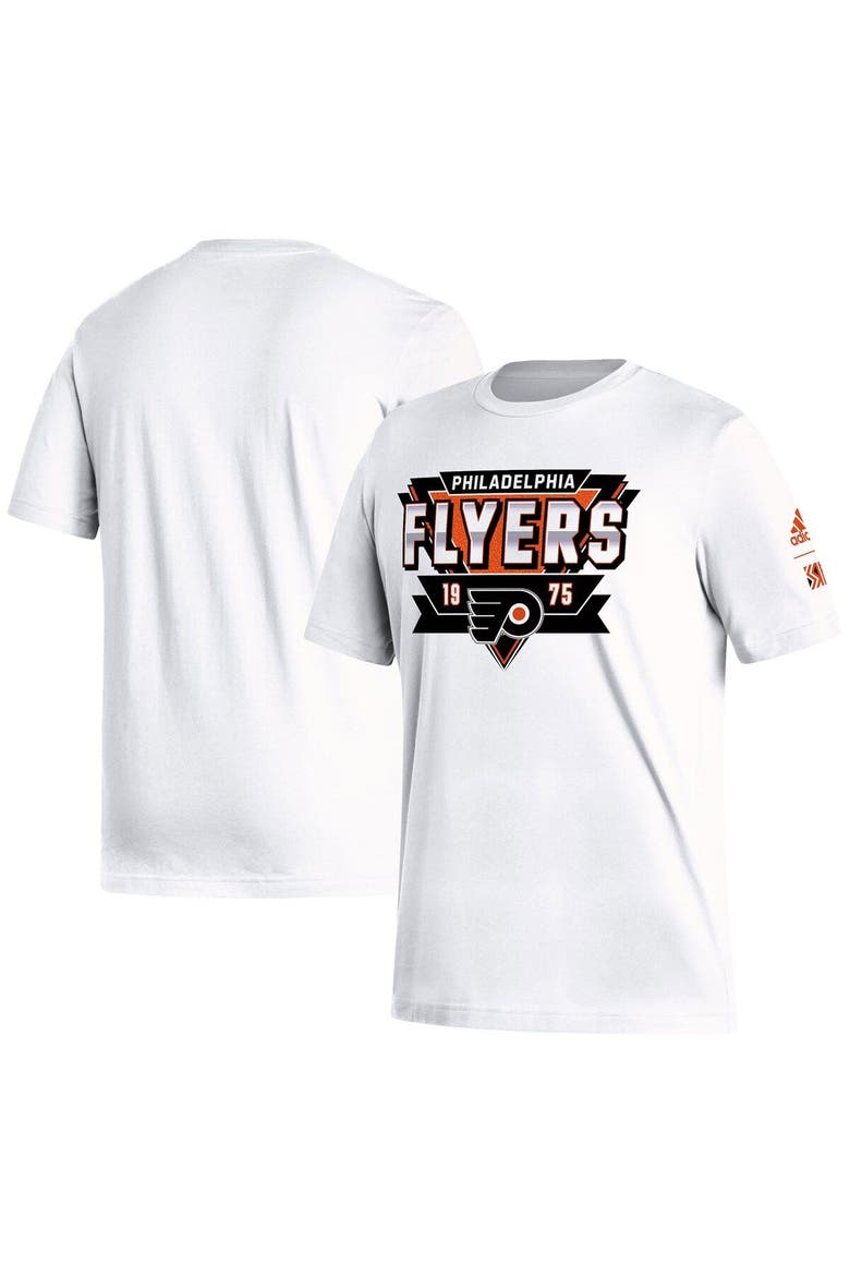 Men's adidas White Philadelphia Flyers Reverse Retro 2.0 Fresh Playmaker T-Shirt, Alternate, color, White