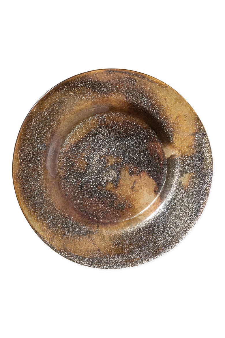 Earth Glass Dinner Plate, Main, color, BROWN/ GOLD