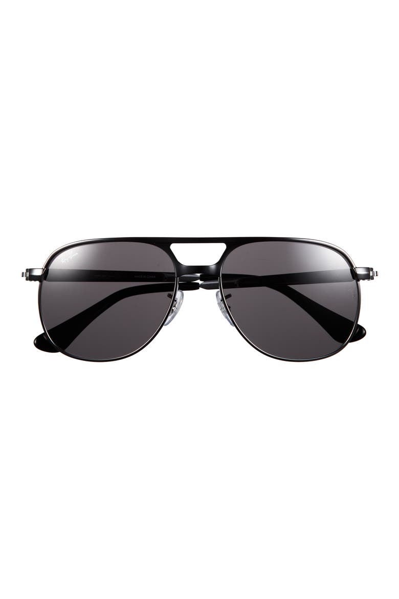 Bill Max 56mm Square Sunglasses, Main, color, GUNMETAL / DARK GREY