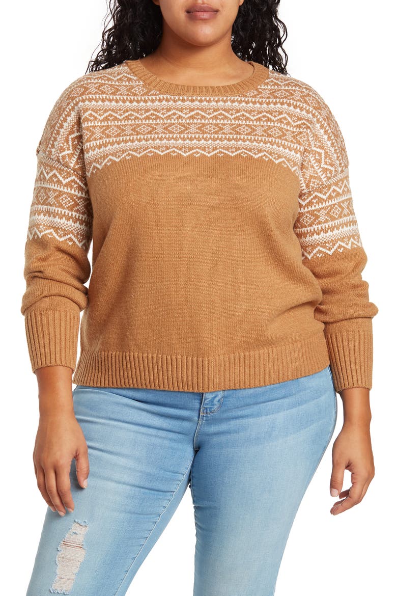 Fair Isle Sweater, Main, color, TAN DALE- IVORY
