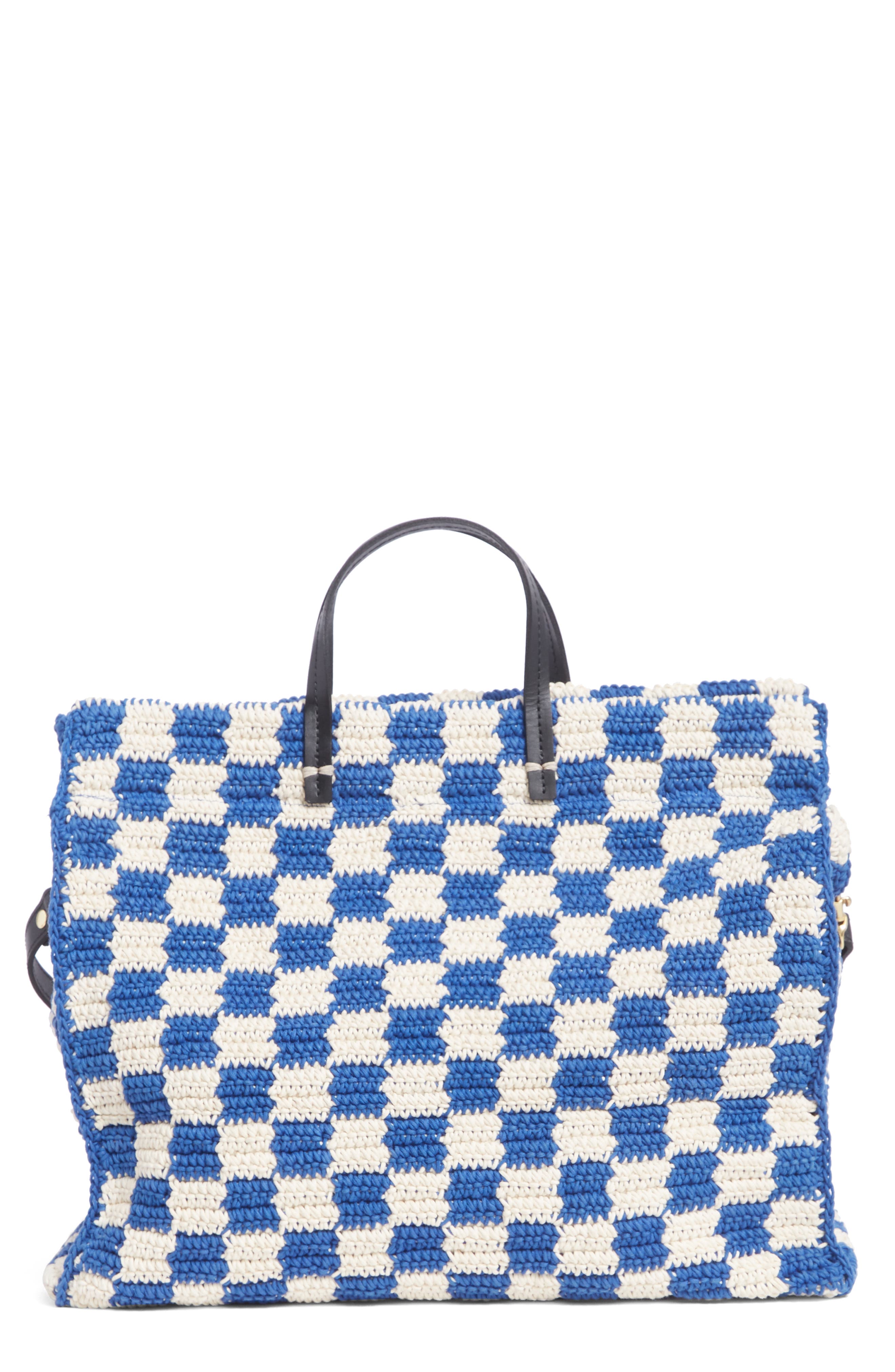 Clare V. Summer Simple Crochet Cotton Tote, Main, color, 